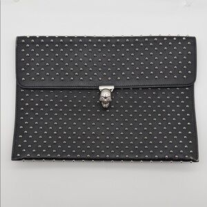 Alexander McQueen Black Studded Leather Clutch